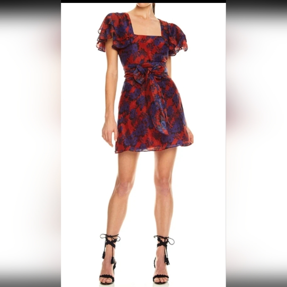La Maison Talulah Show mme Love Mini Dress Floral Print Silk Blend Size S